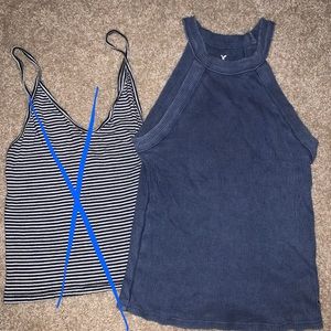 Fun Blue Ribbed Tank Top